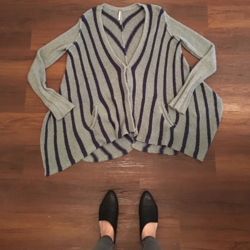 Free People Cozy Oversized Striped Cardigan